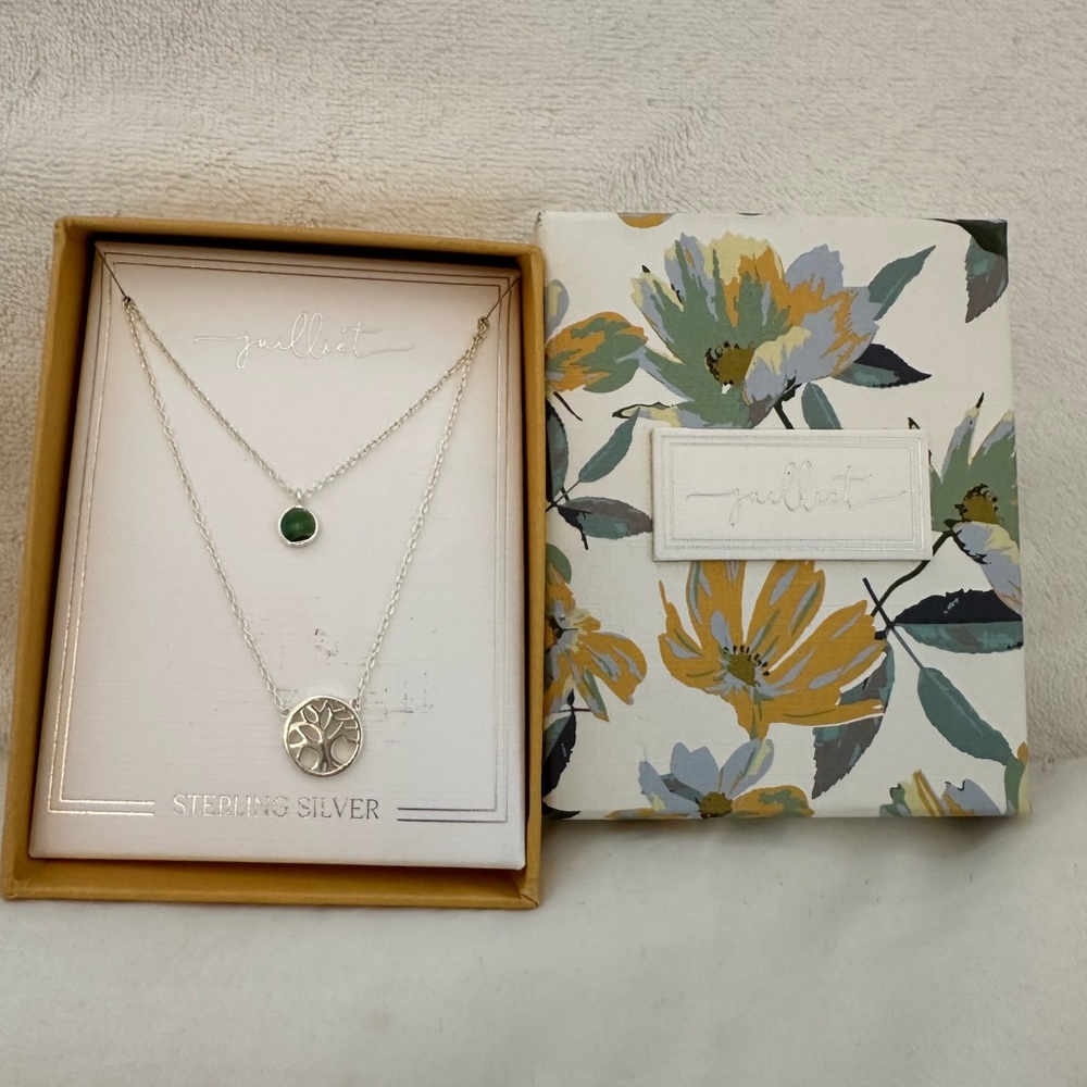 Green and Silver Necklace with Minimalist Design
